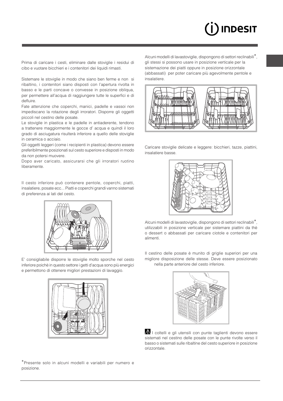 Caricare i cesti | Indesit DPG-16B1-A-K-EU User Manual | Page 7 / 68