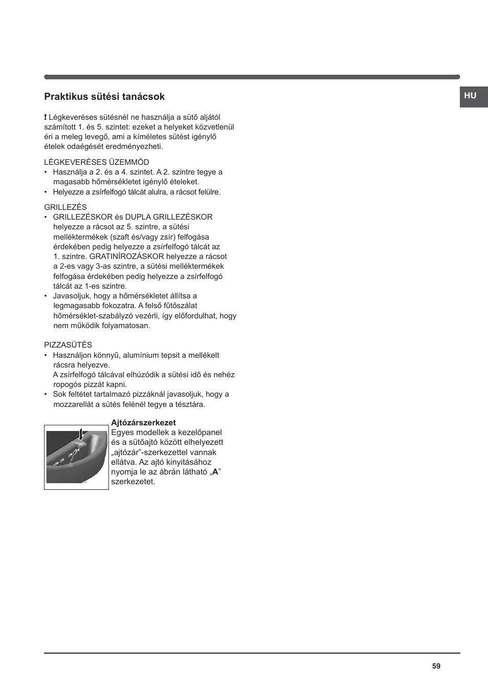 Praktikus sütési tanácsok | Indesit I5V7H6A(X)-EU User Manual | Page 59 / 76