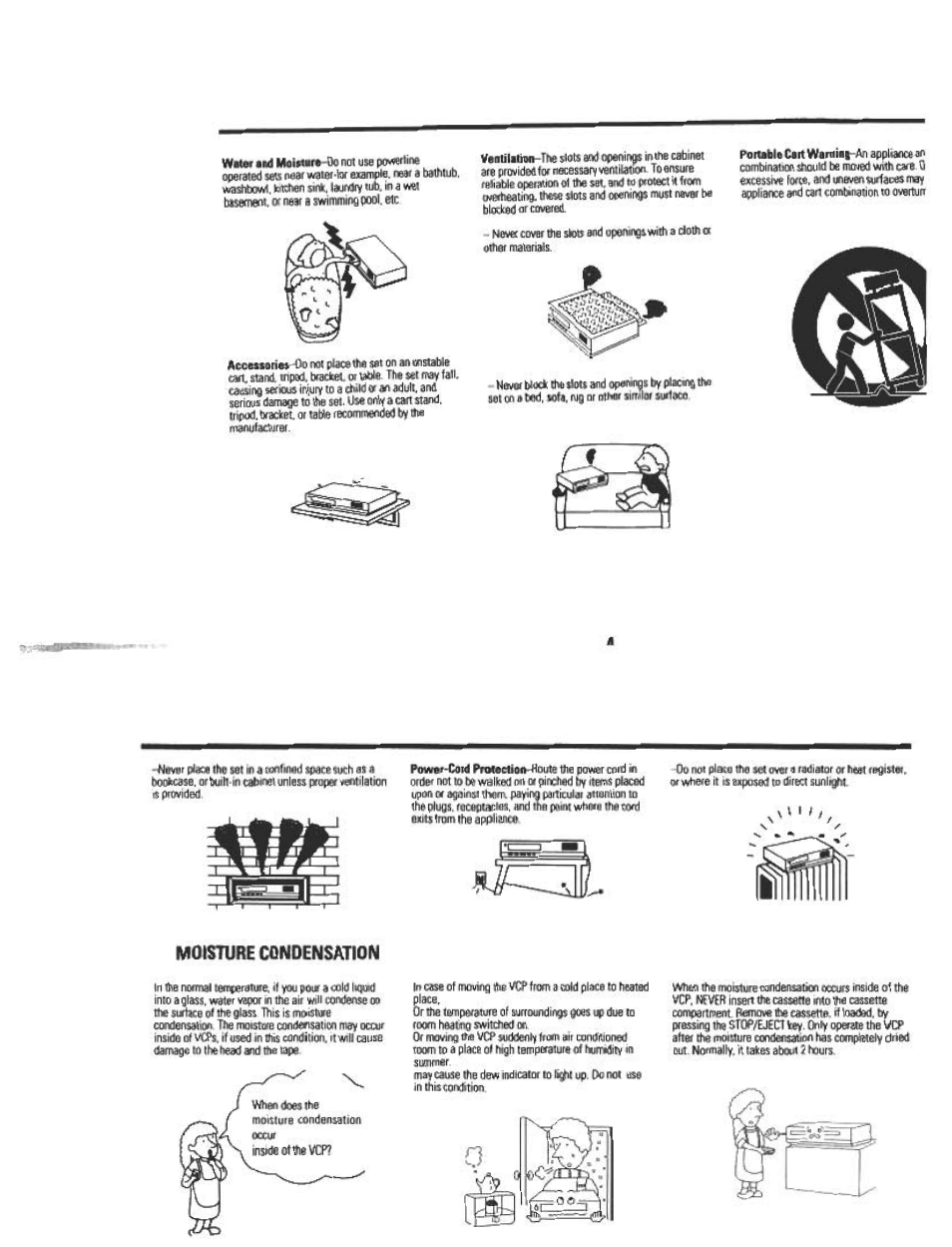 Moisture condensation | Audiovox AVP7180 User Manual | Page 5 / 18