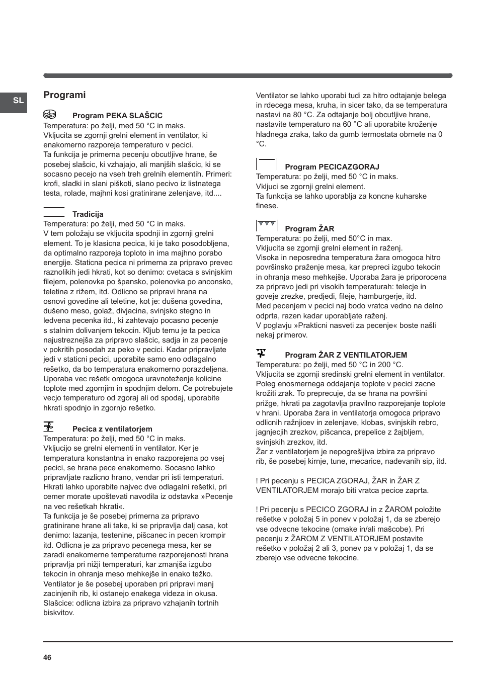 Programi | Indesit KN3C62A(W)-EU-S User Manual | Page 46 / 60