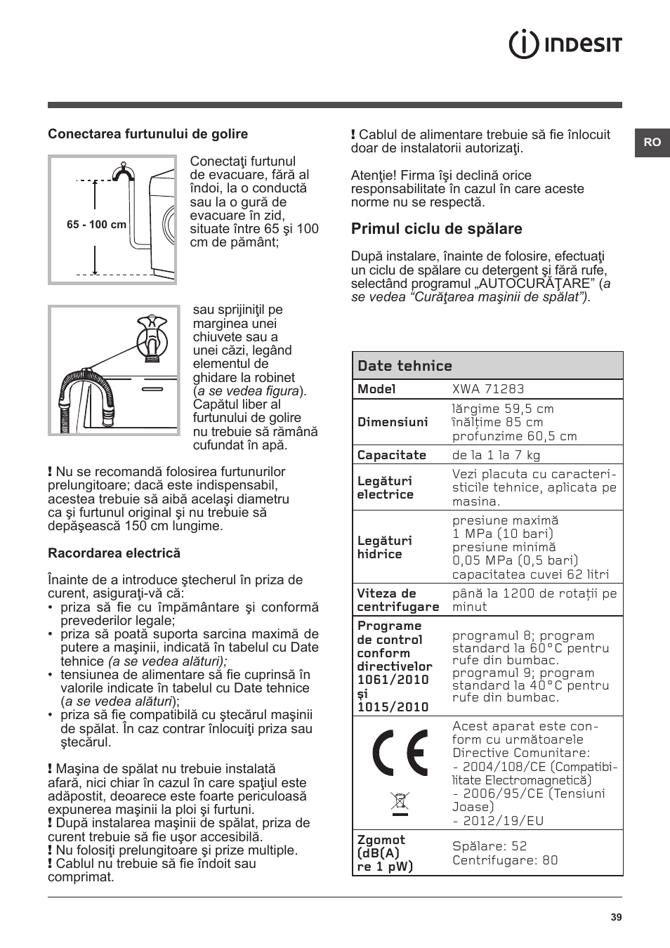 Indesit XWA-71283X-W-EU User Manual | Page 39 / 84