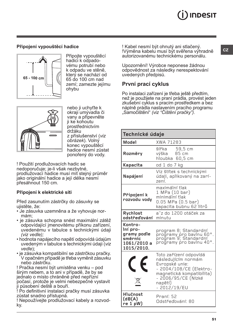 Indesit XWA-71283X-W-EU User Manual | Page 51 / 84