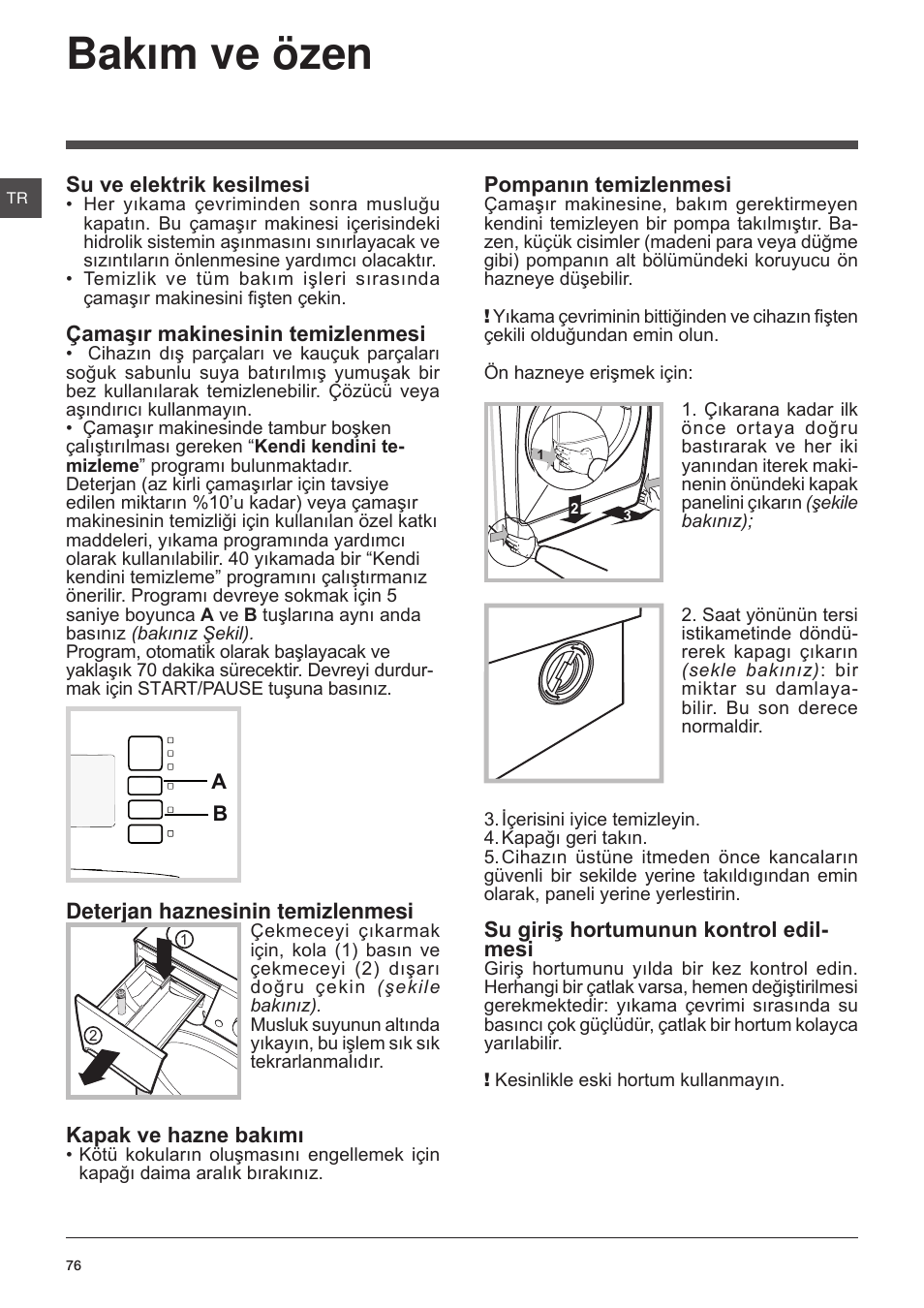 Bakým ve özen | Indesit XWA-71283X-W-EU User Manual | Page 76 / 84