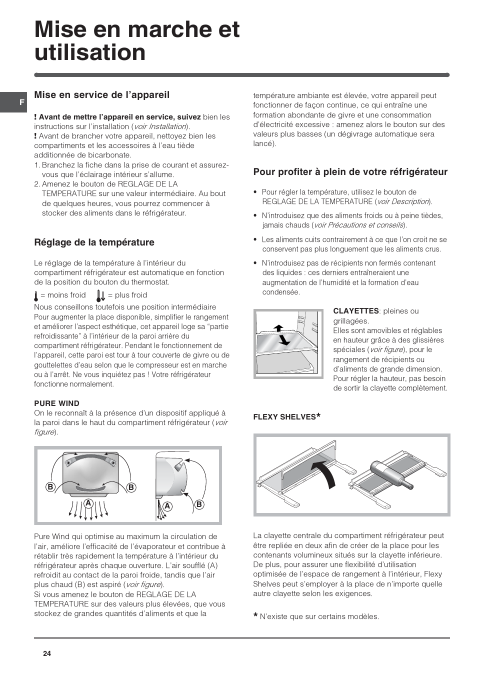 Mise en marche et utilisation | Indesit PBAA-13-V-X User Manual | Page 24 / 72