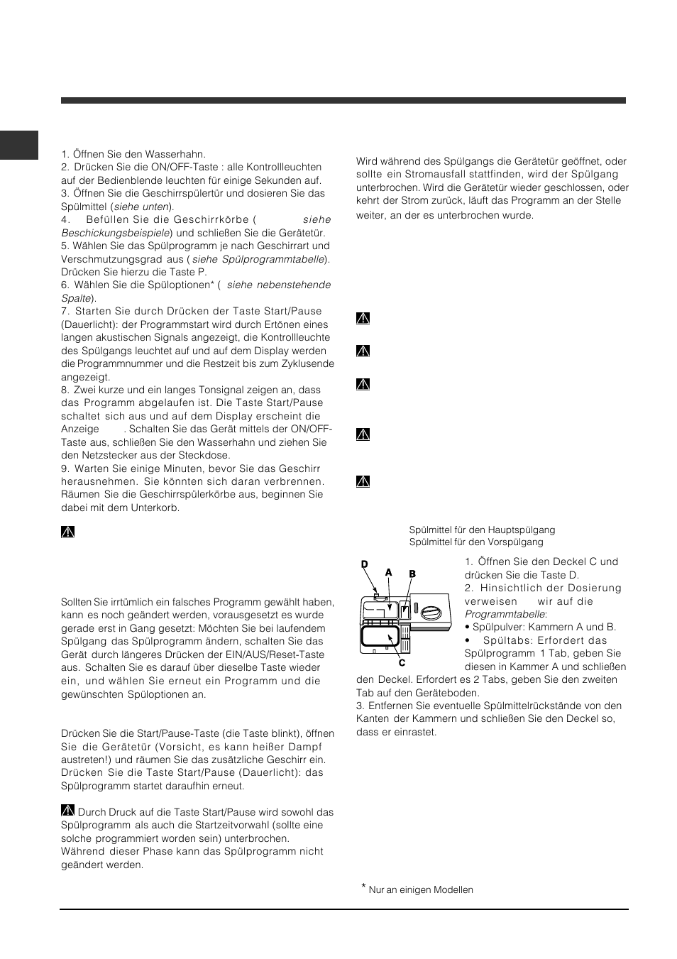 Start und inbetriebnahme | Indesit DFP-5731M-EU User Manual | Page 18 / 84