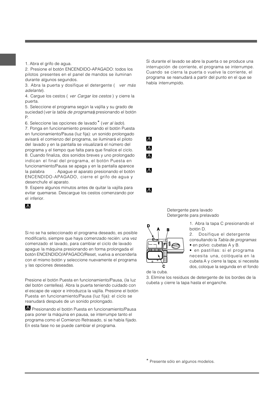 Puesta en funcionamiento y uso | Indesit DFP-5731M-EU User Manual | Page 30 / 84