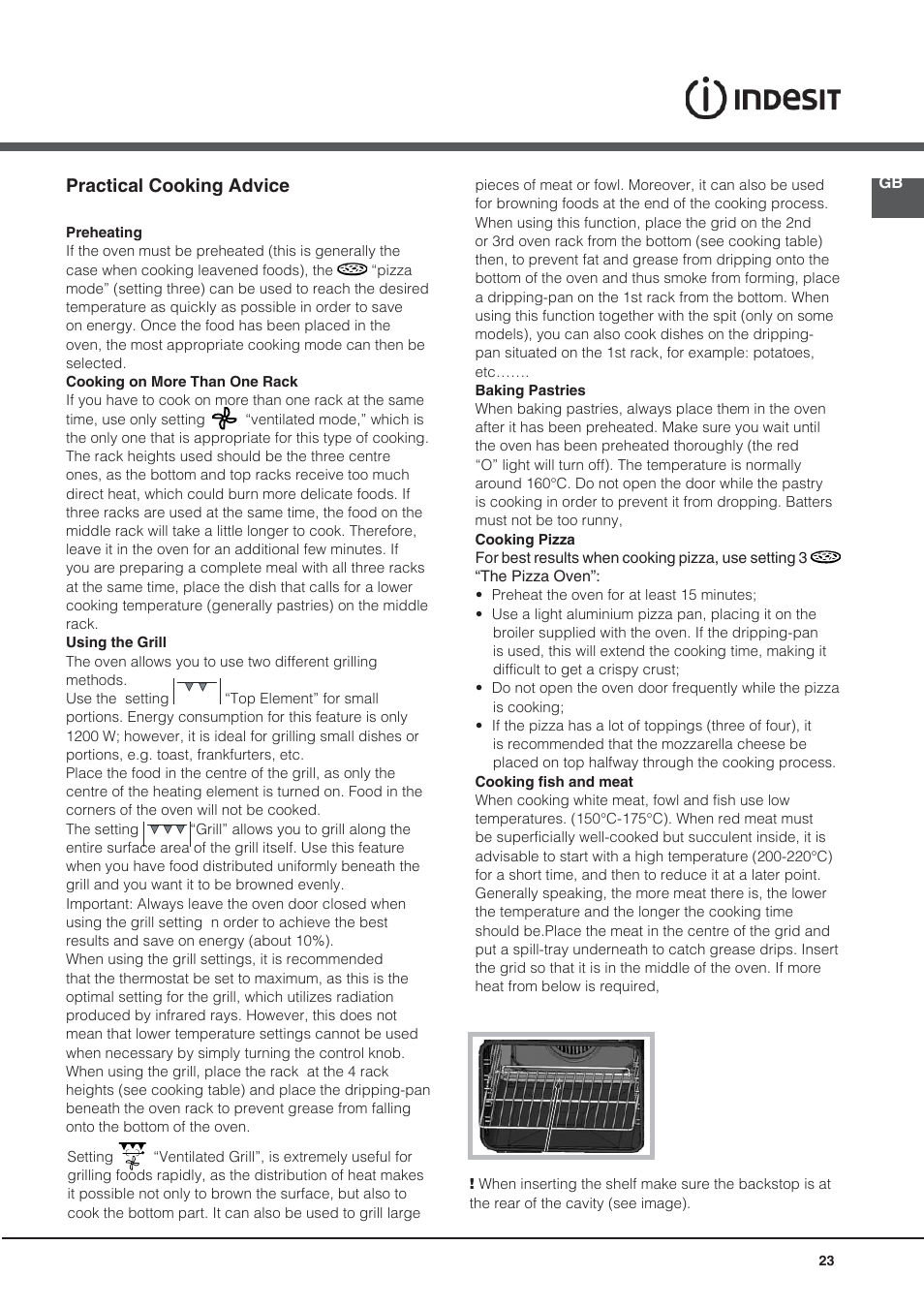 Practical cooking advice | Indesit KN3C76A(X)-EU-S User Manual | Page 23 / 64