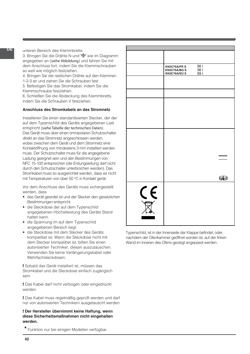 Indesit KN3C76A(X)-EU-S User Manual | Page 42 / 64