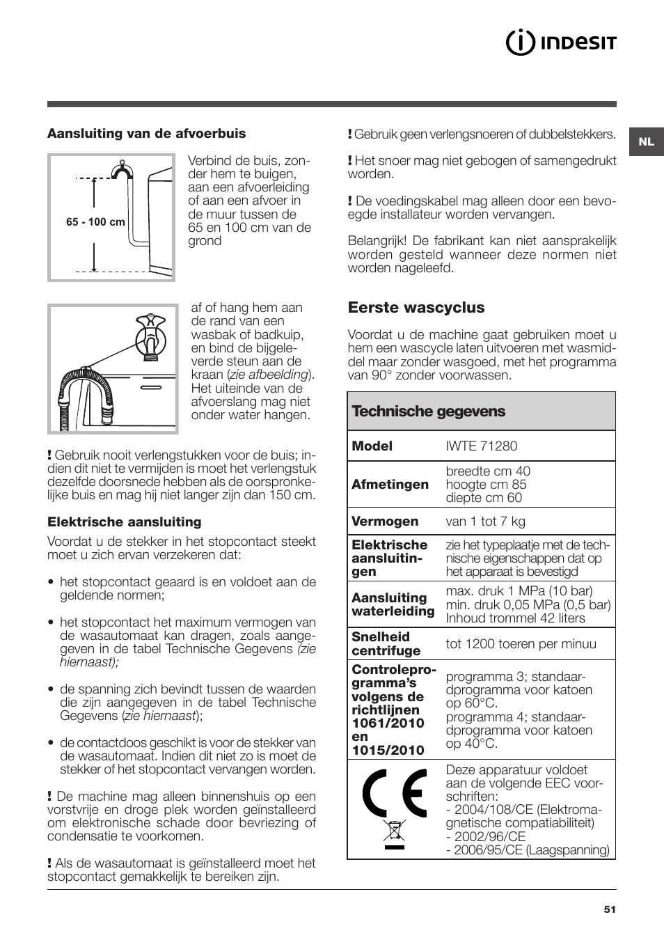 Indesit IWTE-71280-ECO-(EU) User Manual | Page 51 / 60