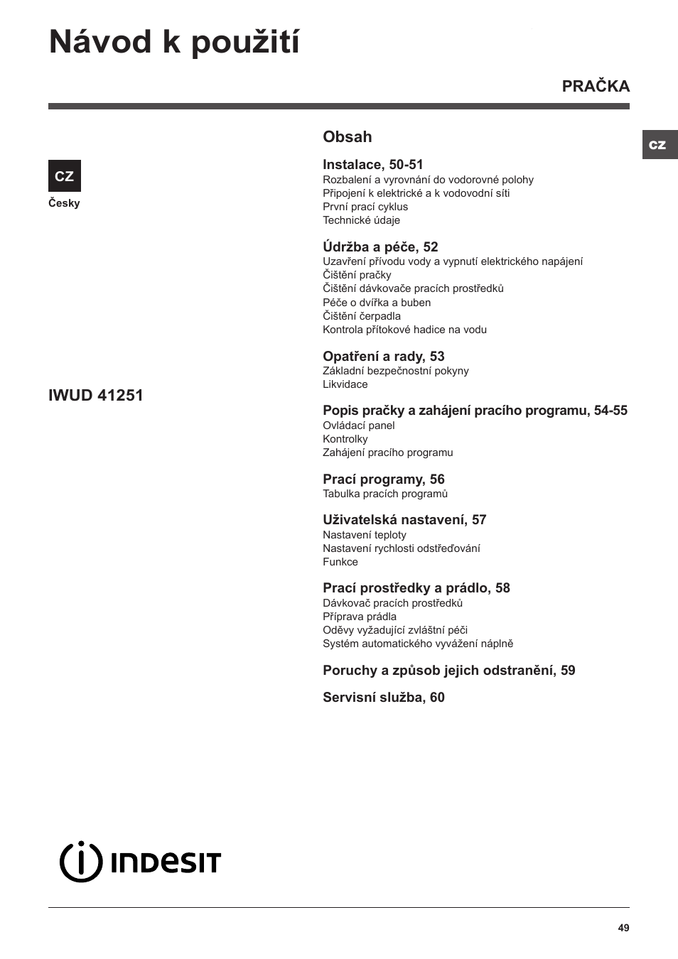 Indesit IWUD-41251-C-ECO-EU User Manual | Page 49 / 72