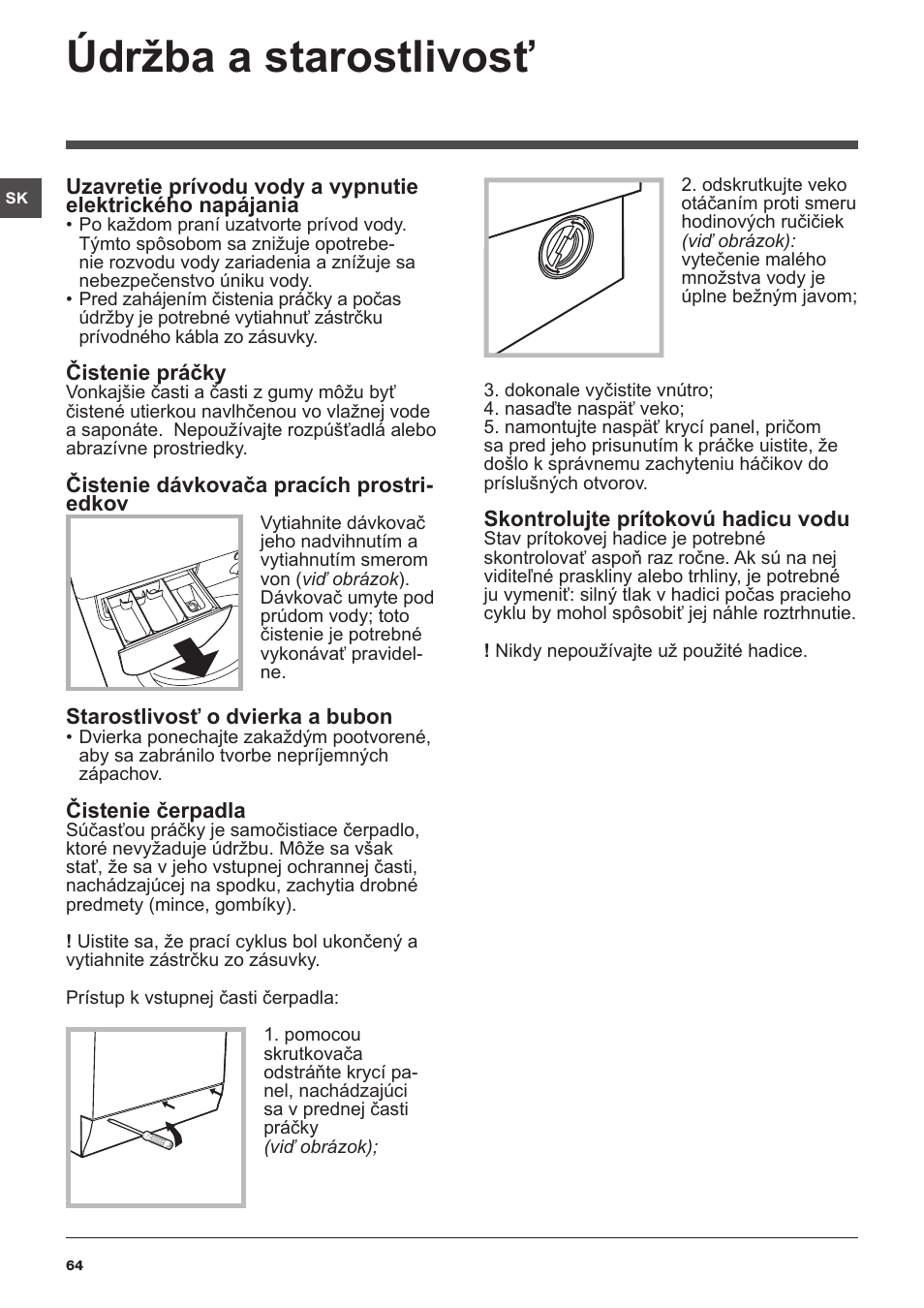 Údržba a starostlivosť | Indesit IWUD-41251-C-ECO-EU User Manual | Page 64 / 72