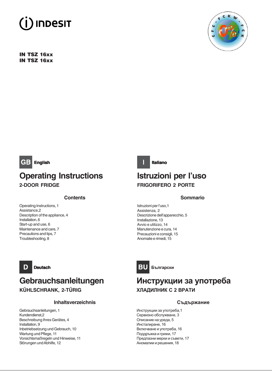 Indesit IN-TSZ-1612 User Manual | 20 pages