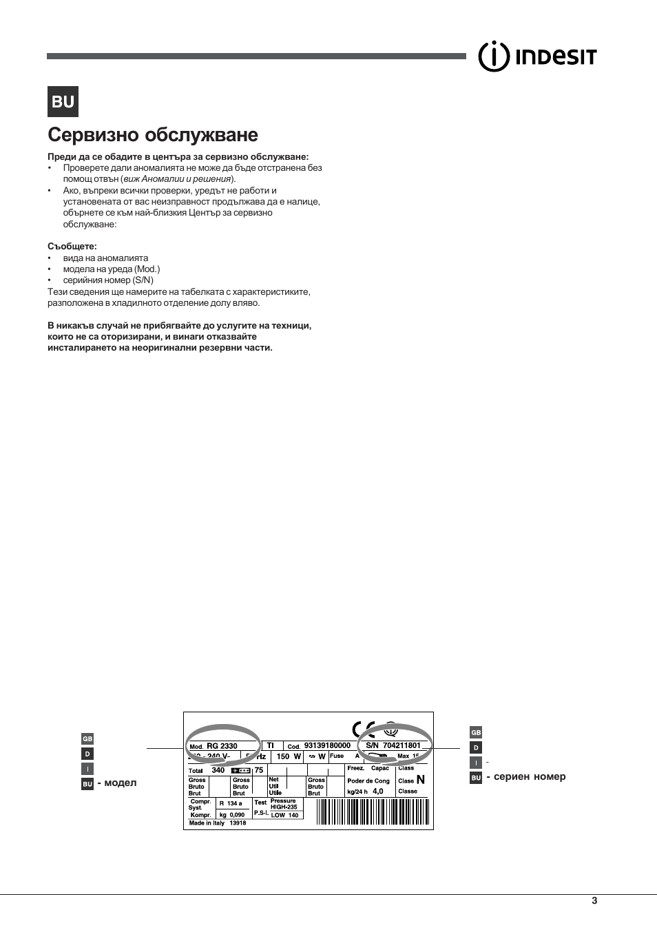 Indesit IN-TSZ-1612 User Manual | Page 3 / 20