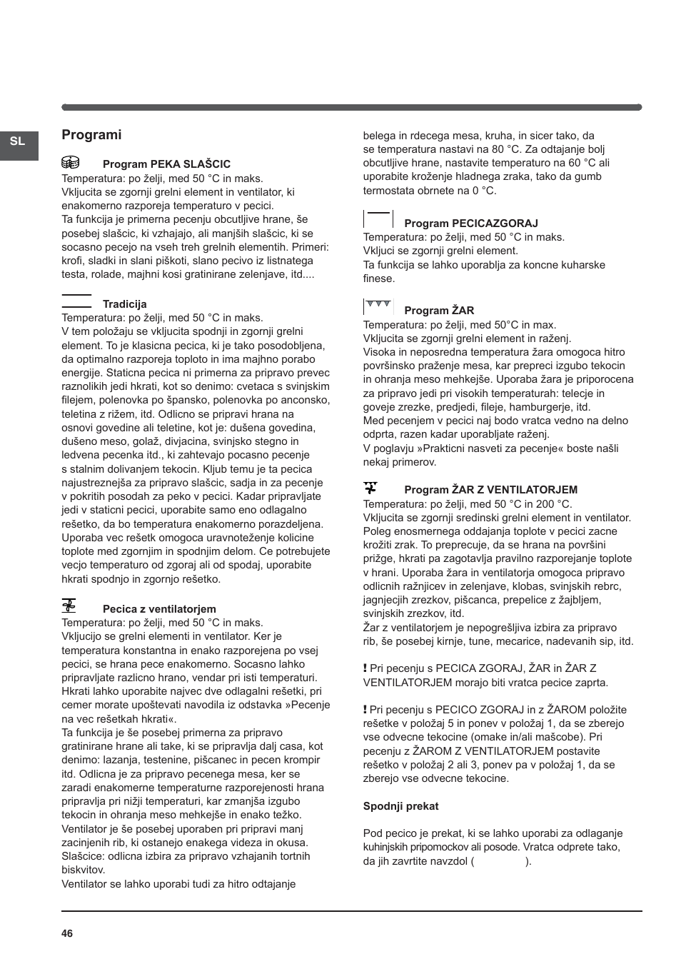 Programi | Indesit I5V62A(W)-EU User Manual | Page 46 / 60