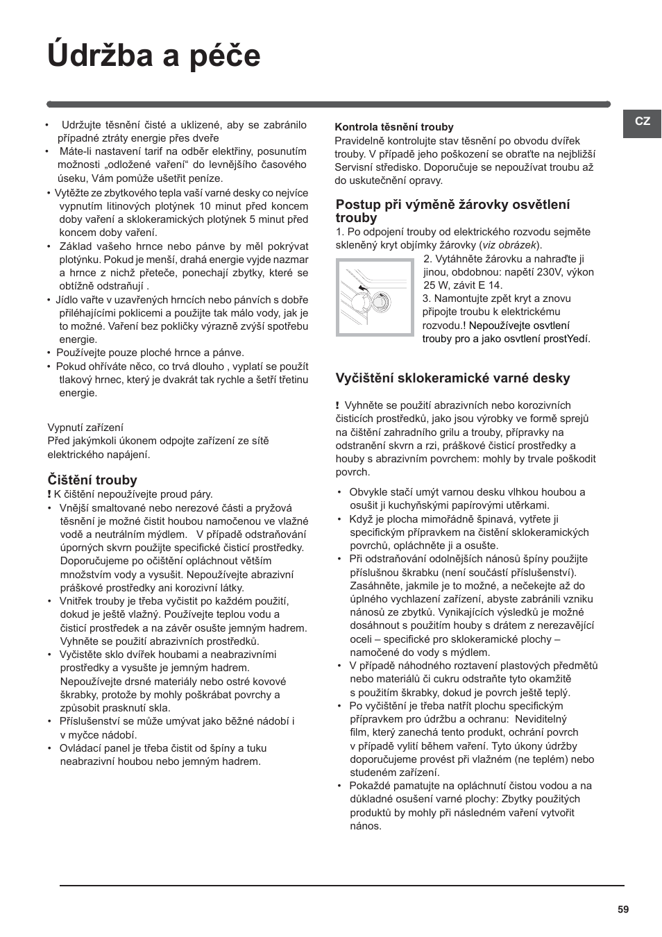 Údržba a péče | Indesit I5V62A(W)-EU User Manual | Page 59 / 60