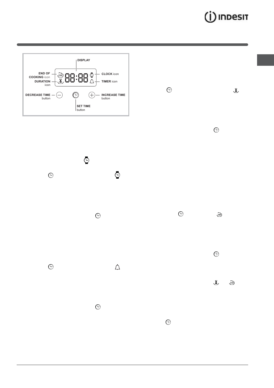 The electronic cooking programmer | Indesit FIMB-51K.A-IX-(PL) User Manual | Page 19 / 84