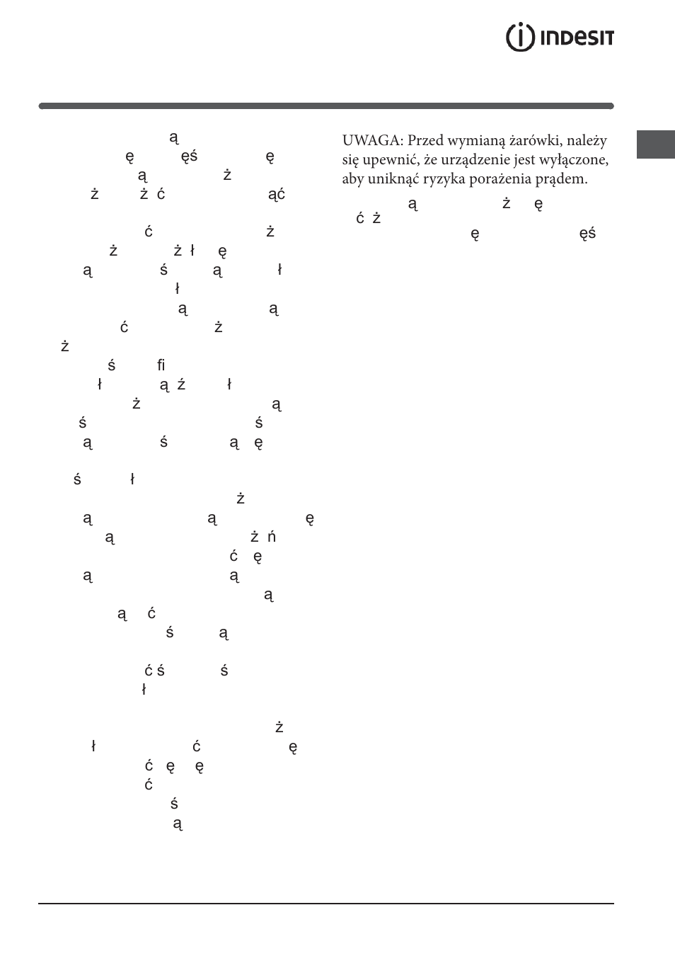 Uwaga | Indesit FIMB-51K.A-IX-(PL) User Manual | Page 23 / 84