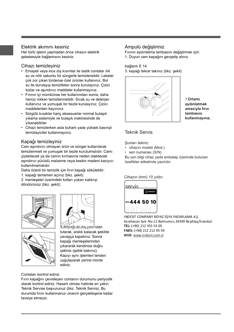 Bakým ve özen | Indesit FIMB-51K.A-IX-(PL) User Manual | Page 42 / 84