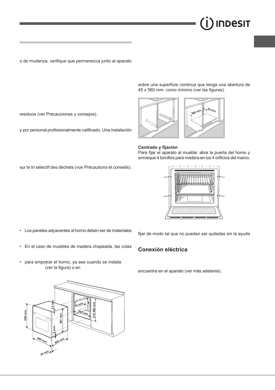 Instalación, Colocación, Positionnement | Rqh[lyqhopfwulfd | Indesit FIMB-51K.A-IX-(PL) User Manual | Page 55 / 84