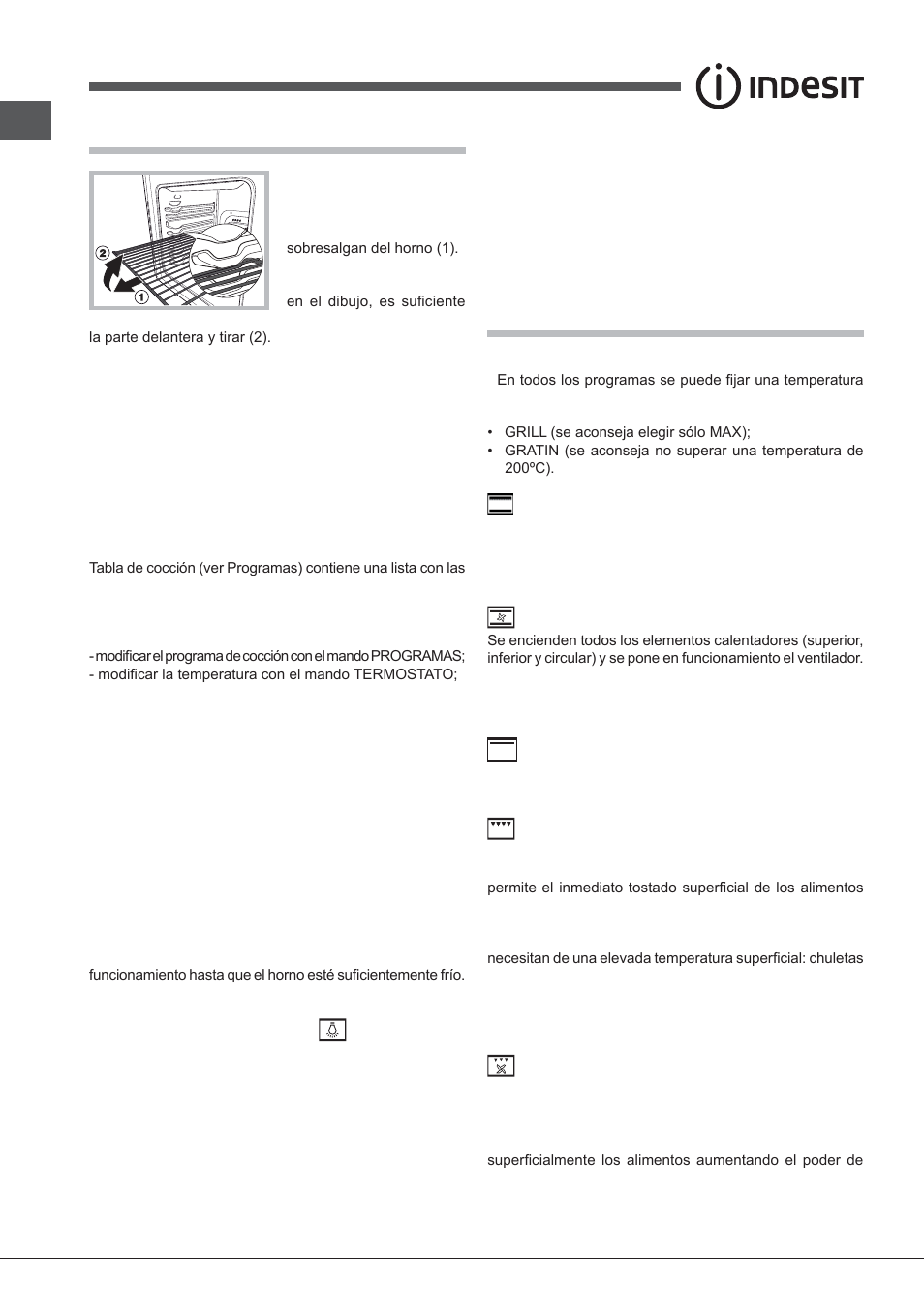 Puesta en funcionamiento y uso, Programas | Indesit FIMB-51K.A-IX-(PL) User Manual | Page 58 / 84