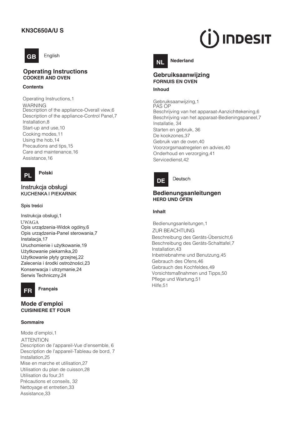 Indesit KN3C650A(X)-U-S User Manual | 52 pages