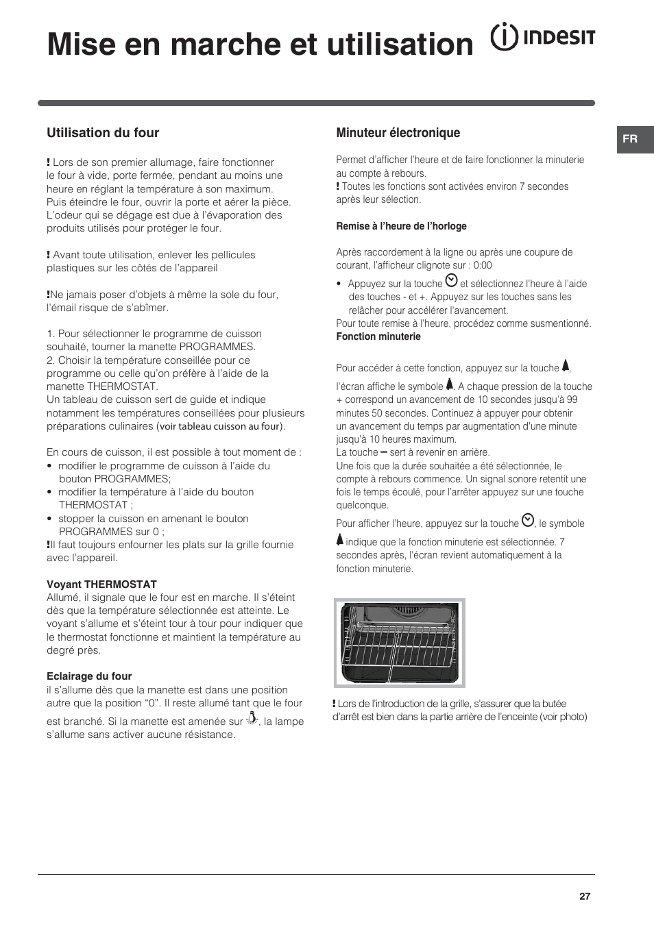 Mise en marche et utilisation | Indesit KN3C650A(X)-U-S User Manual | Page 27 / 52