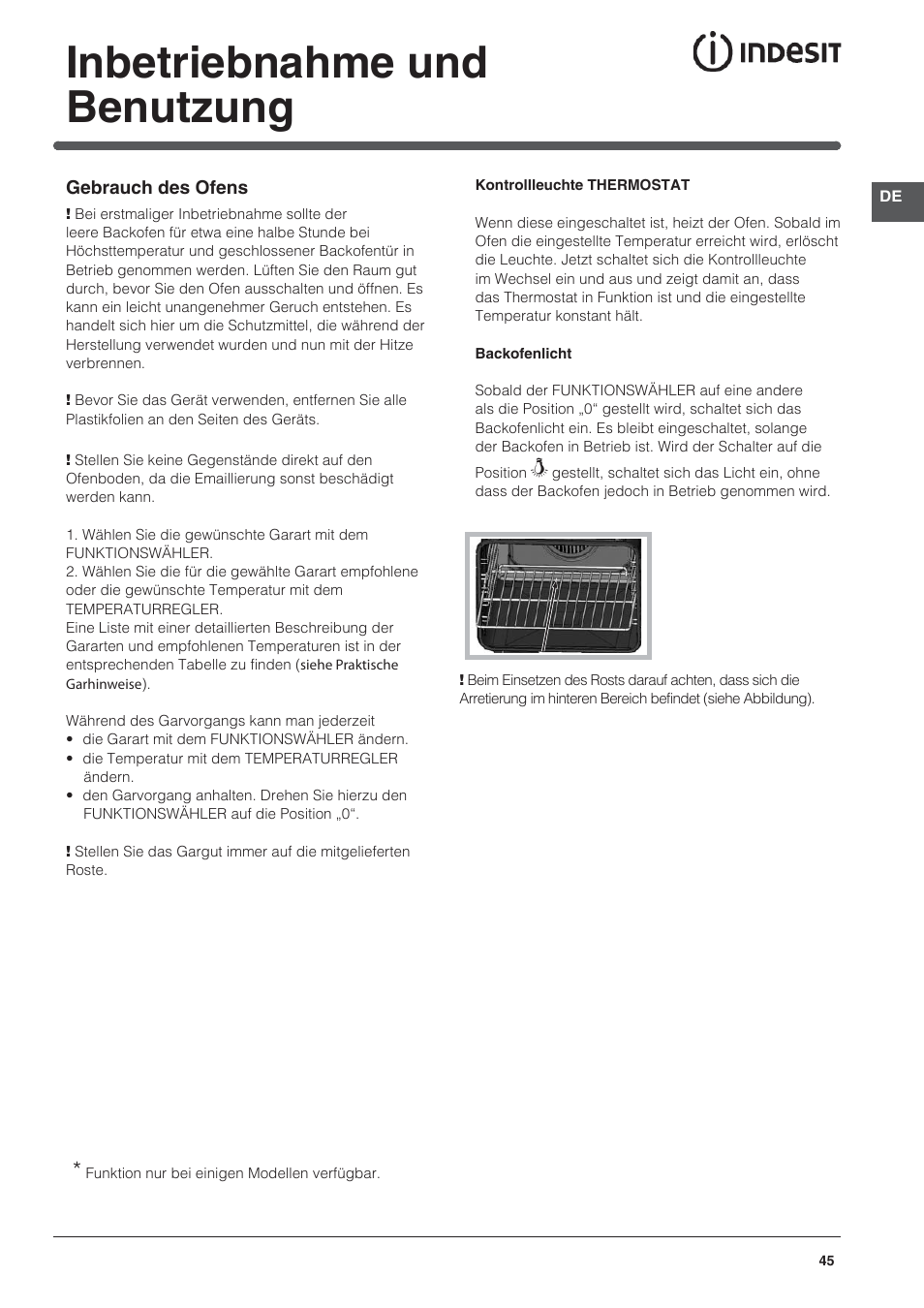 Inbetriebnahme und benutzung | Indesit KN3C650A(X)-U-S User Manual | Page 45 / 52