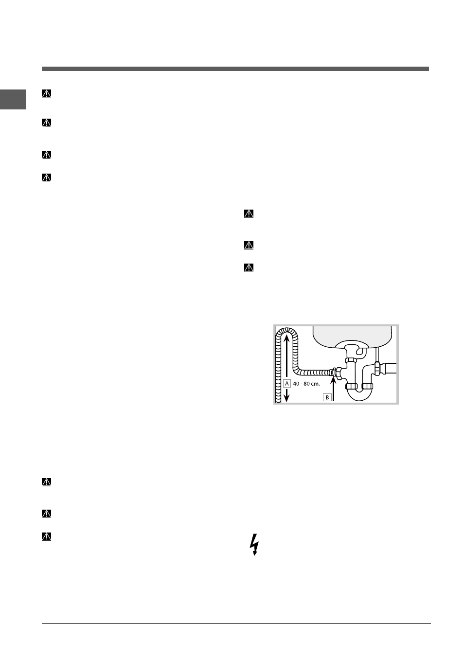Installatie, Plaatsing en waterpas zetten, Hydraulische en elektrische aansluitingen | Indesit DFP-5841M-NX-EU User Manual | Page 26 / 84
