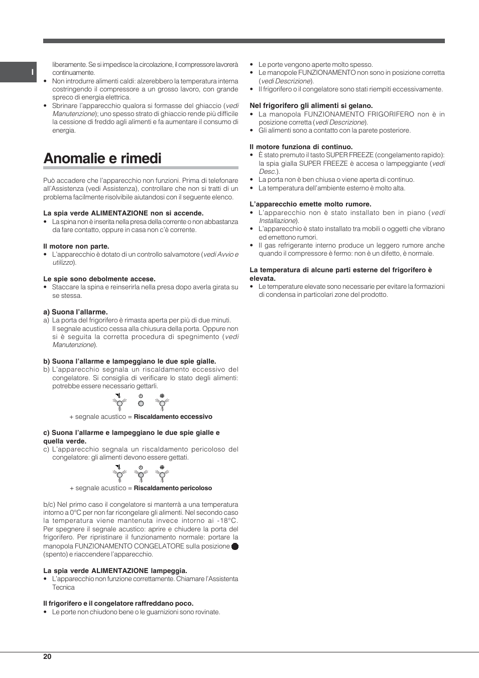 Anomalie e rimedi | Indesit PBAA-33-F-X User Manual | Page 20 / 52