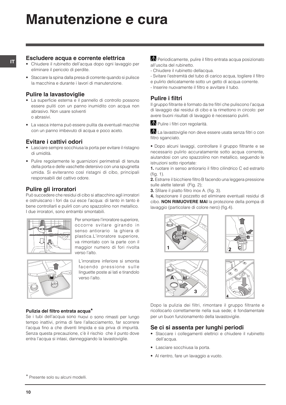 Manutenzione e cura | Indesit DISP-547 User Manual | Page 10 / 76