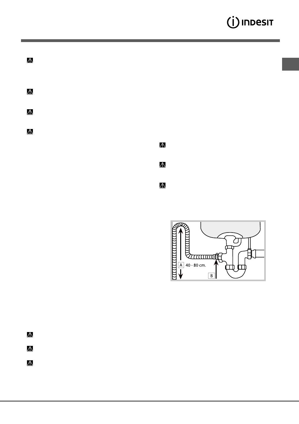 Installation, Positioning and levelling, Connecting the water and electricity supplies | Indesit DIF-14.R User Manual | Page 13 / 80