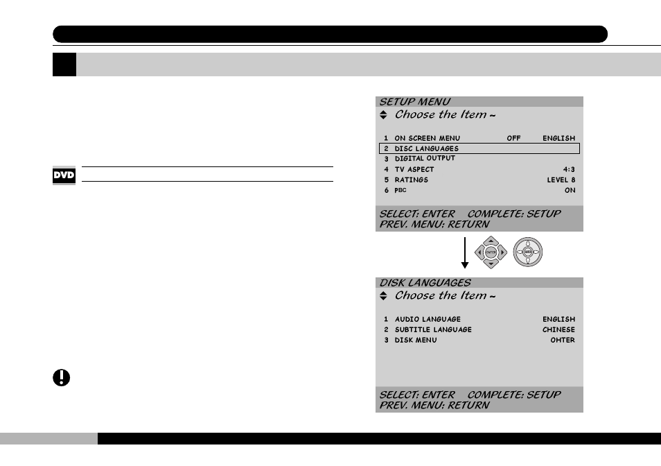 Select disc languages | Audiovox DVD1500 User Manual | Page 52 / 91