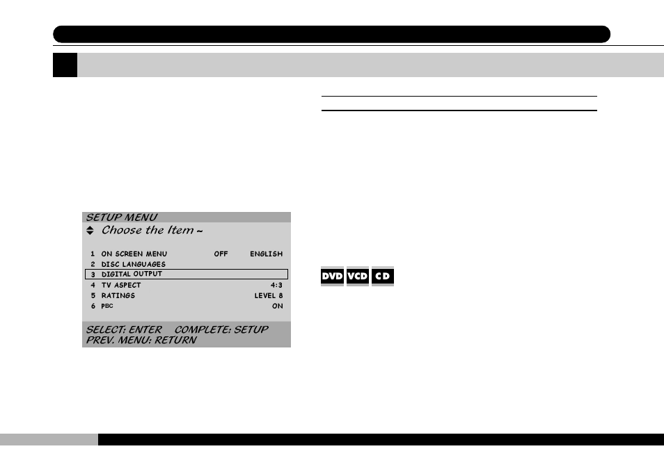Digital output | Audiovox DVD1500 User Manual | Page 54 / 91