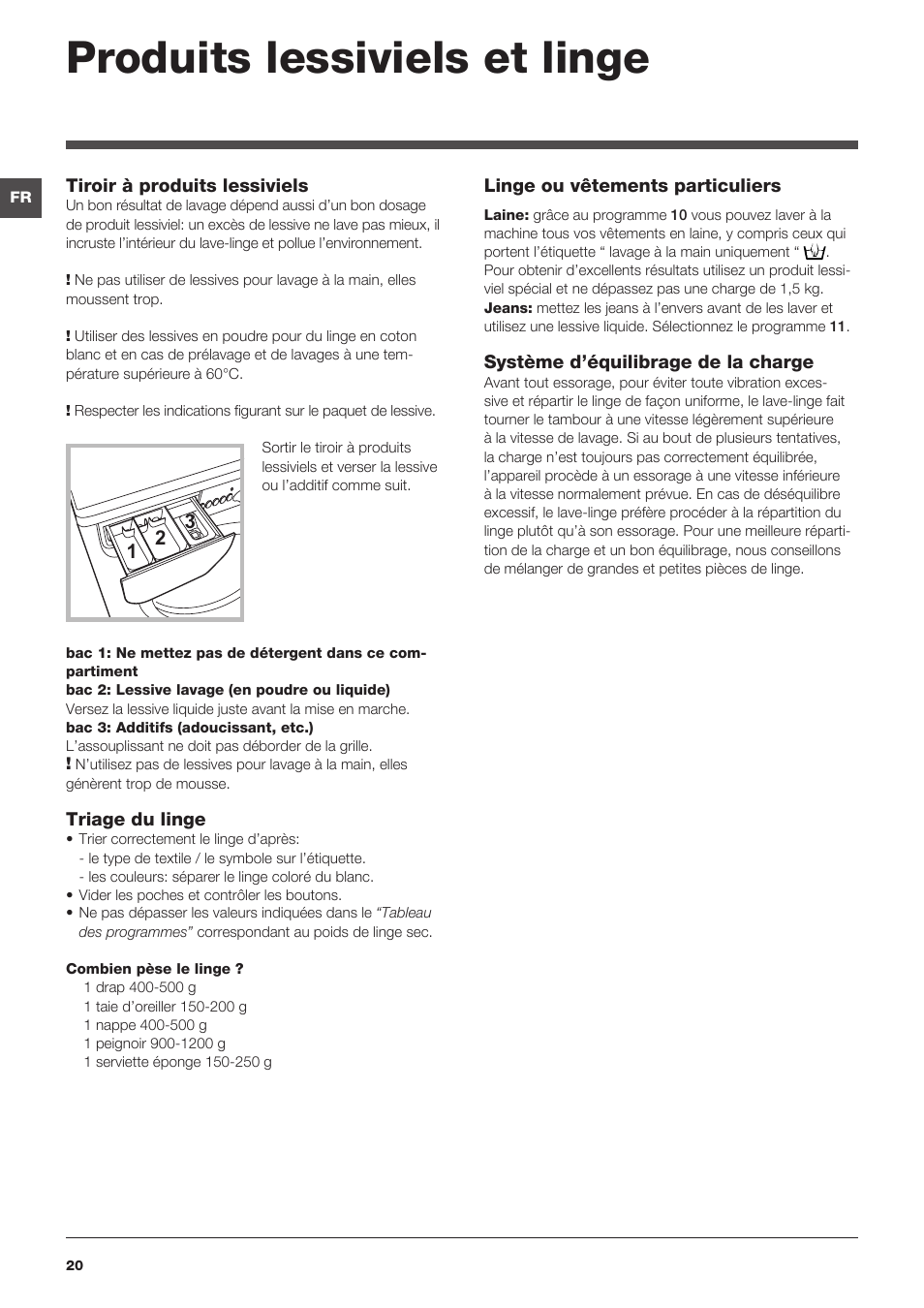 Produits lessiviels et linge | Indesit IWD-71051-C-ECO-(EU) User Manual | Page 20 / 84