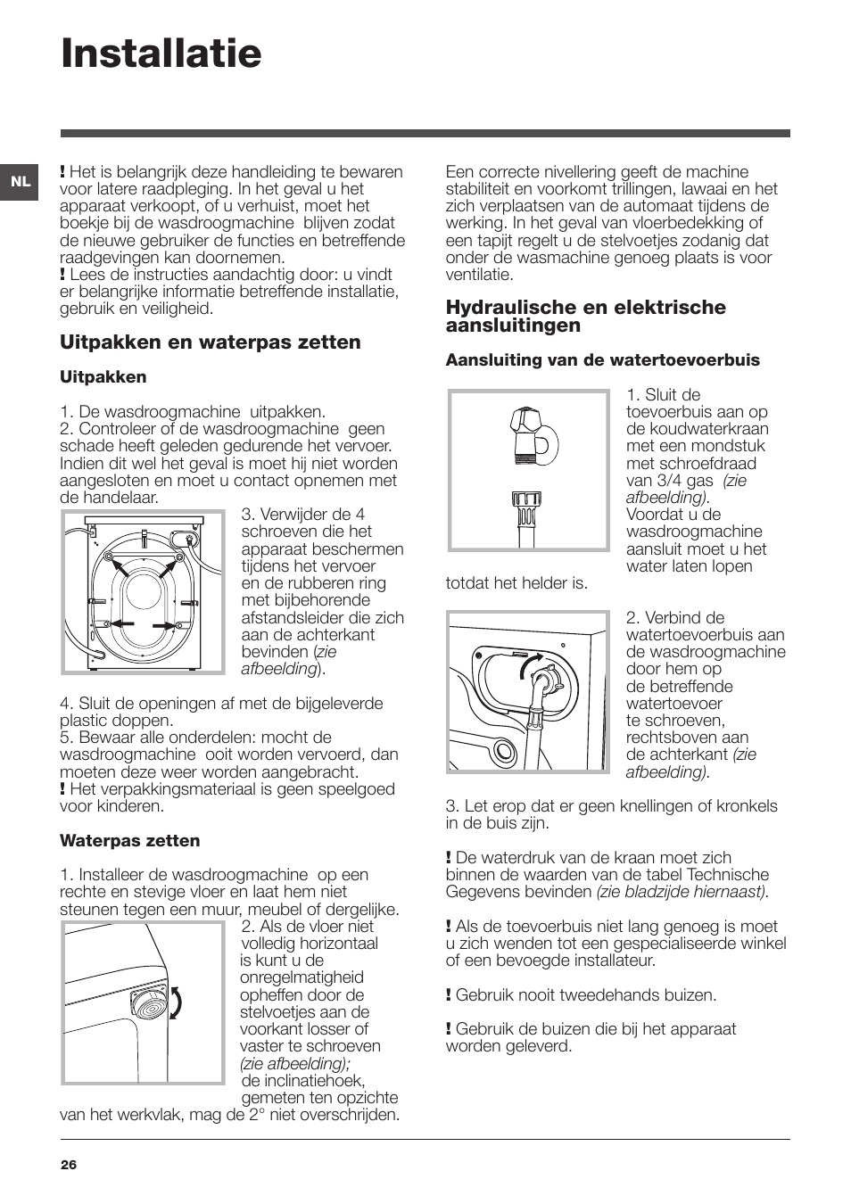 Installatie | Indesit PWDE-81473-W-(EU) User Manual | Page 26 / 72