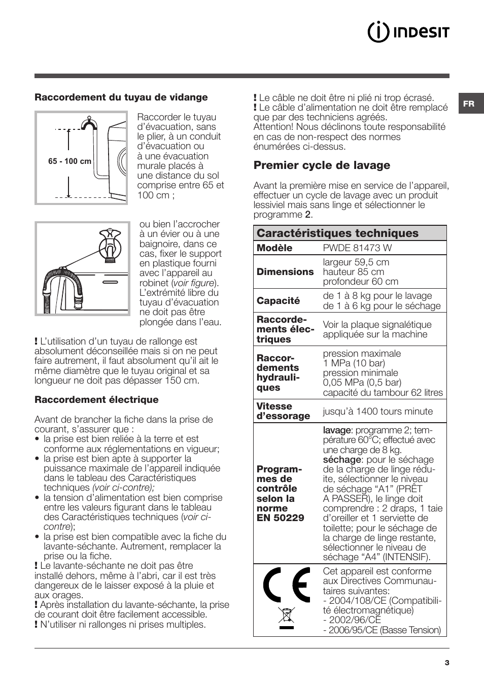 Indesit PWDE-81473-W-(EU) User Manual | Page 3 / 72