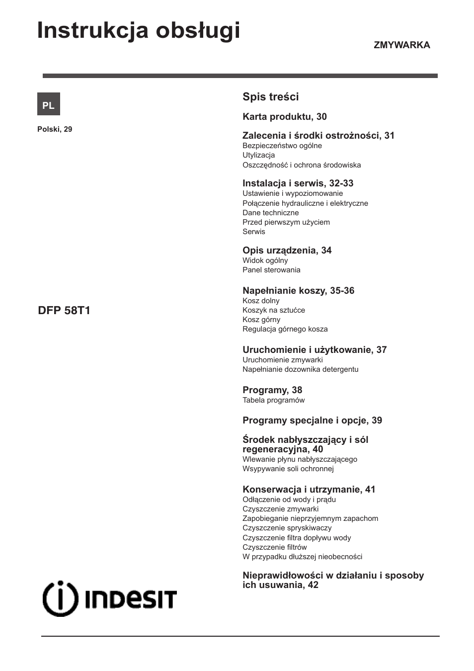 Indesit DFP-58T1-C-NX-EU User Manual | Page 29 / 44