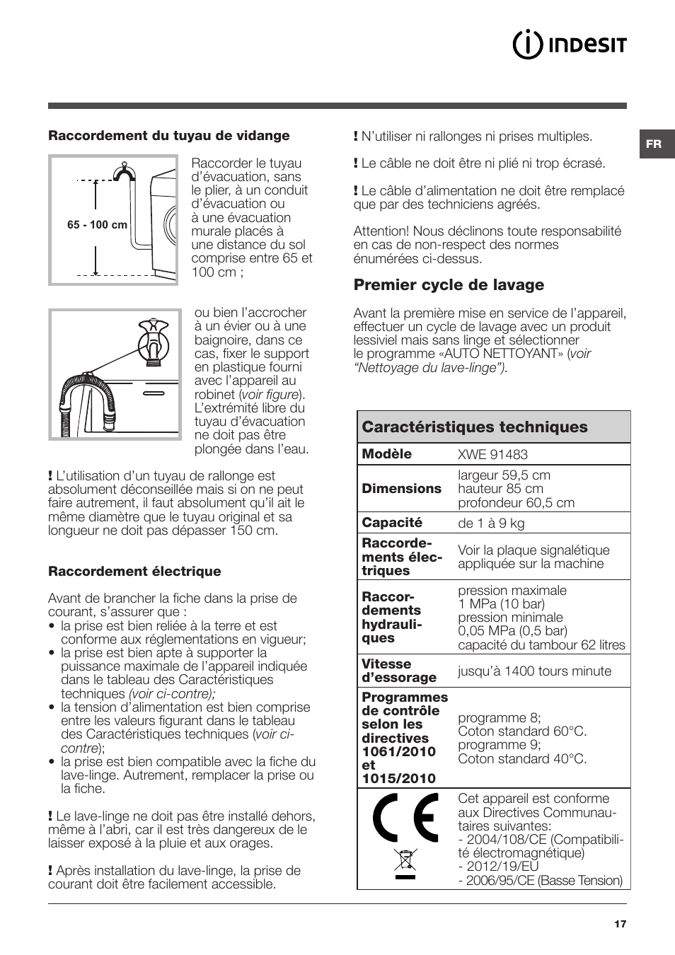 Indesit XWE-91483X-W-EU User Manual | Page 17 / 72