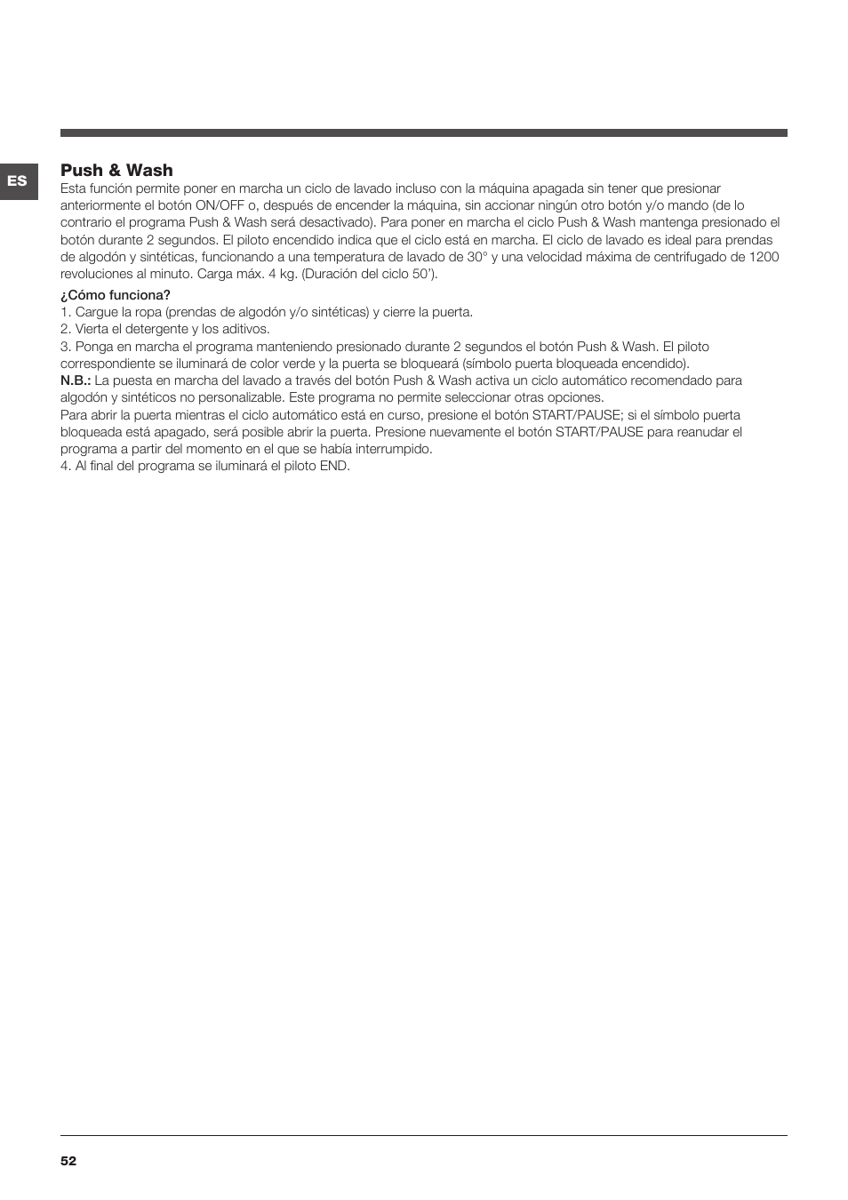Indesit XWE-91483X-W-EU User Manual | Page 52 / 72