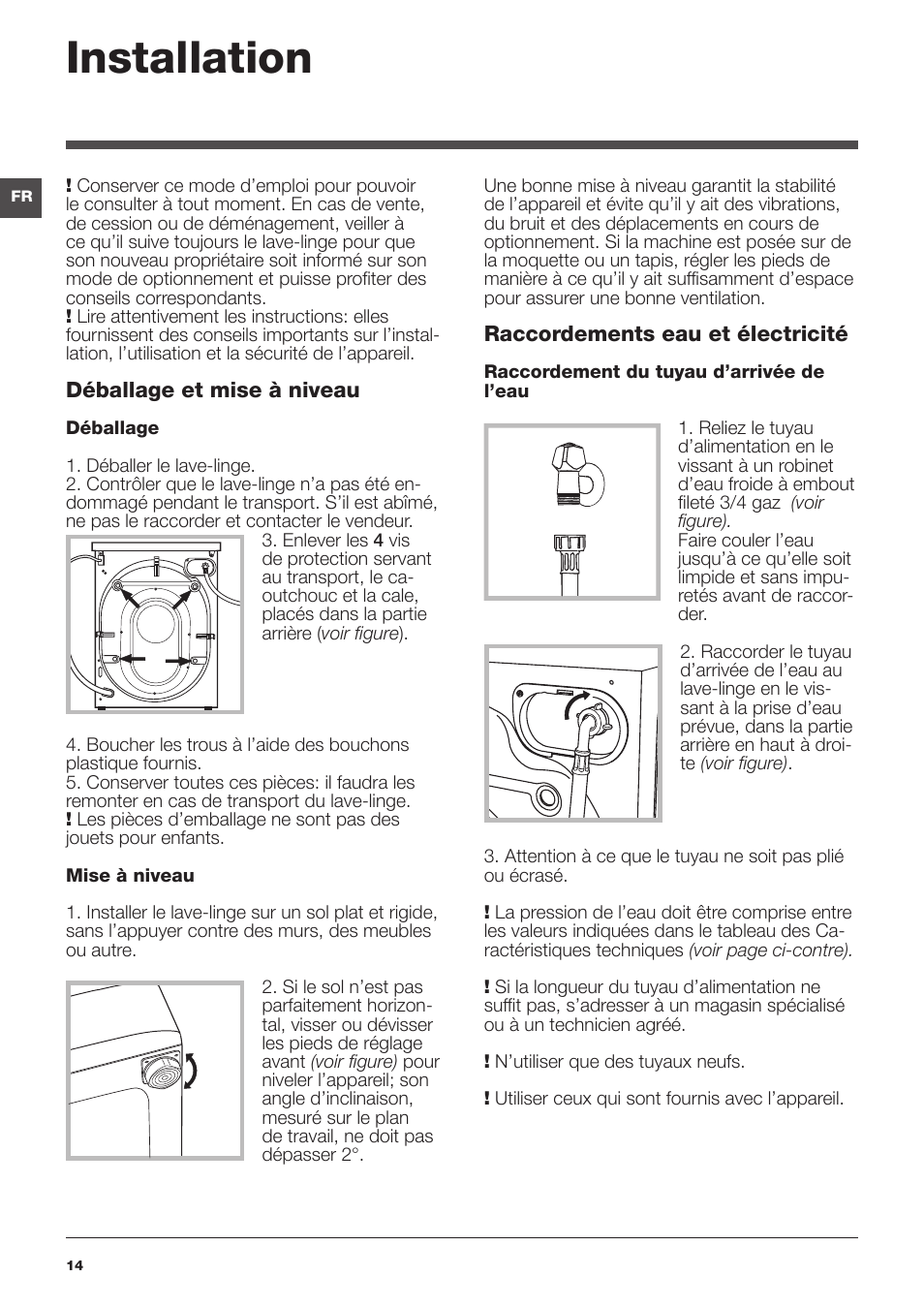 Installation | Indesit XWA-71483X-W-EU User Manual | Page 14 / 72
