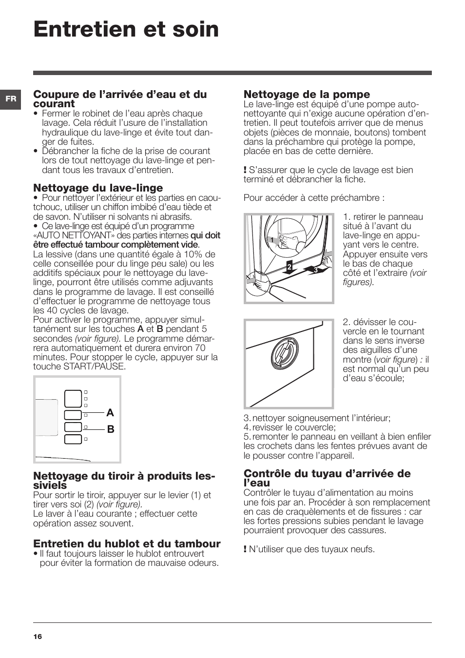 Entretien et soin | Indesit XWA-71483X-W-EU User Manual | Page 16 / 72