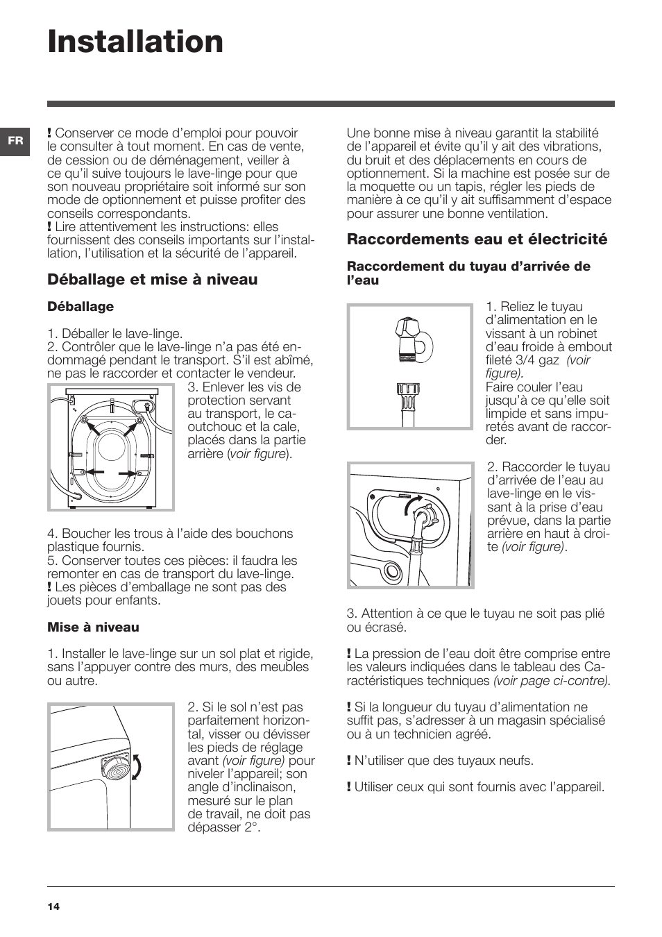 Installation | Indesit XWSA-61253-W-EU User Manual | Page 14 / 72