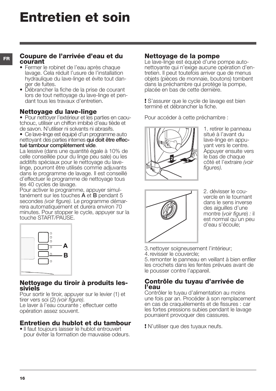 Entretien et soin | Indesit XWSA-61253-W-EU User Manual | Page 16 / 72
