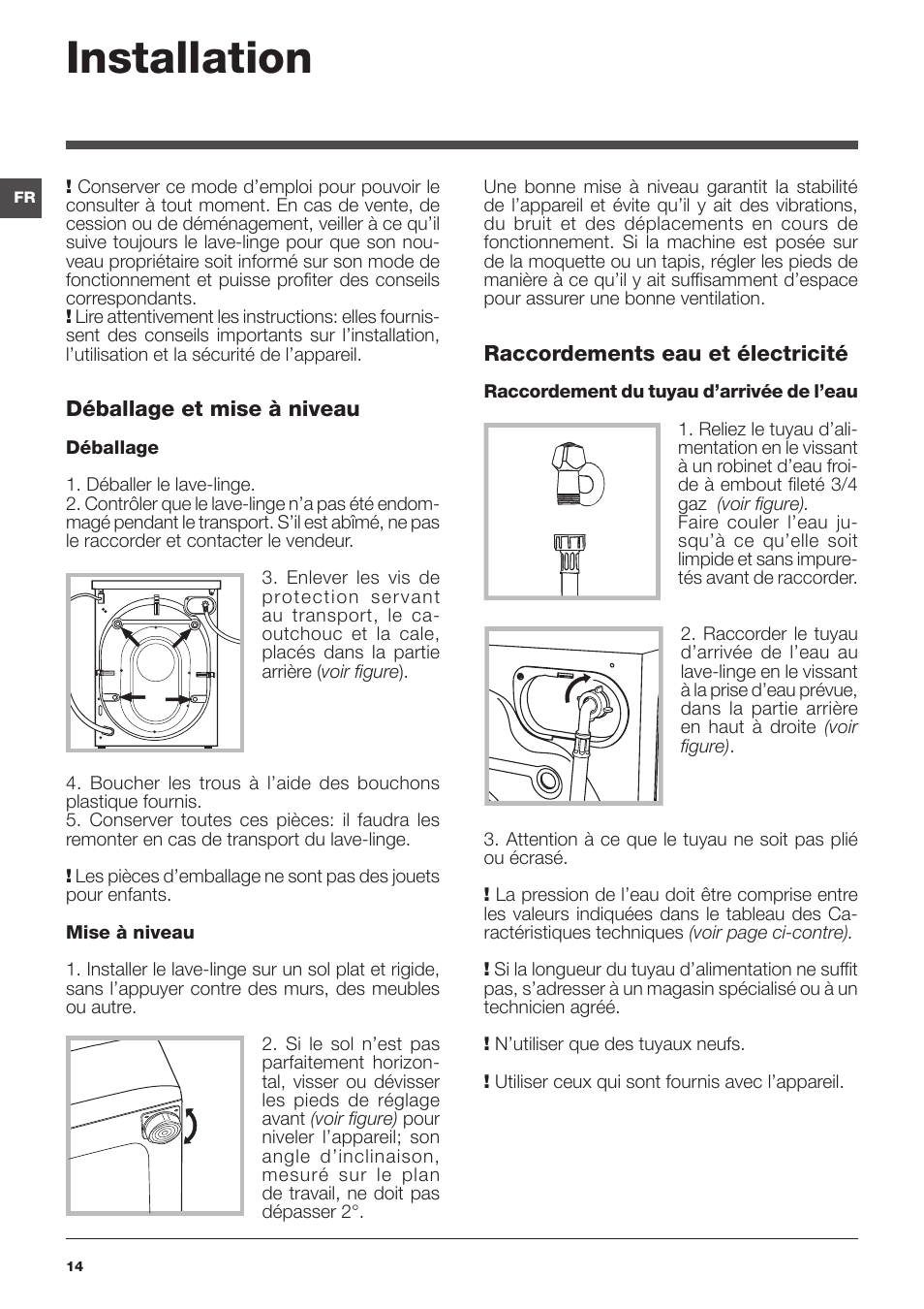 Installation | Indesit IWSNC-51051X9-EU User Manual | Page 14 / 48