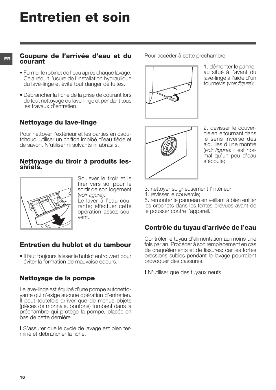 Entretien et soin | Indesit IWSNC-51051X9-EU User Manual | Page 16 / 48