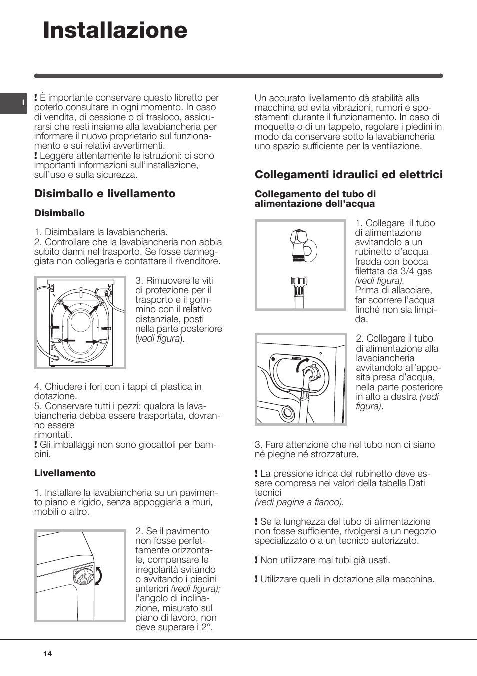Installazione | Indesit IWC-71283-C-ECO-EU User Manual | Page 14 / 84
