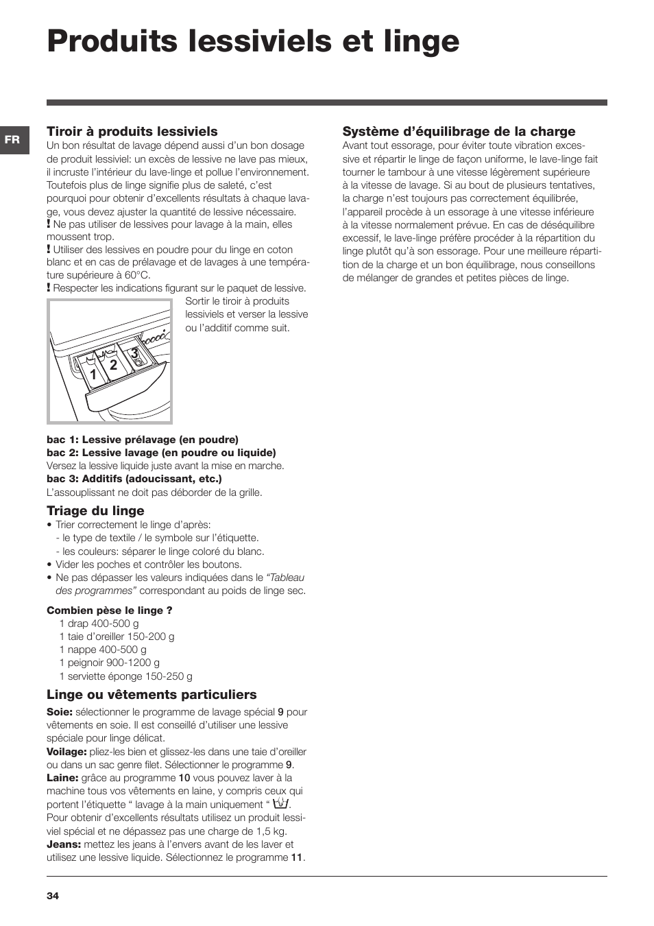Produits lessiviels et linge | Indesit IWC-71283-C-ECO-EU User Manual | Page 34 / 84