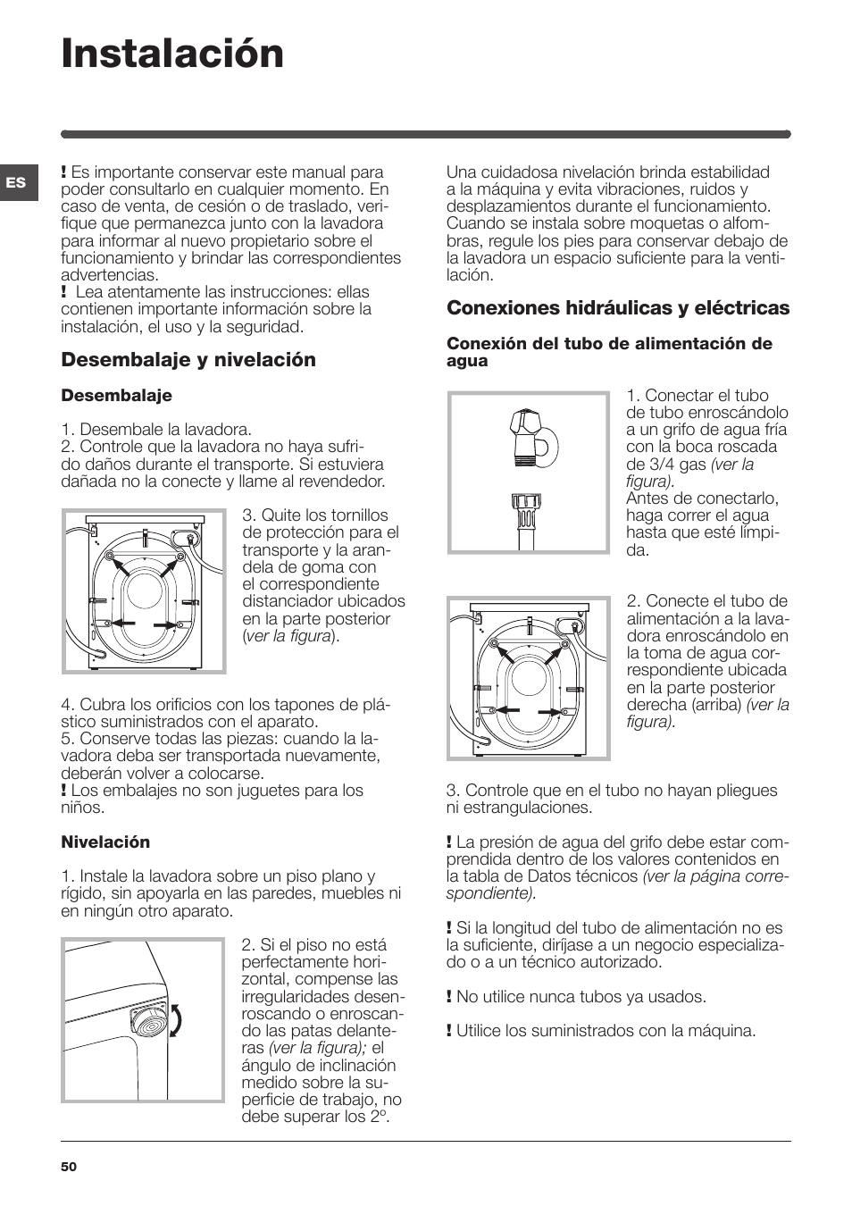 Instalación | Indesit IWC-71283-C-ECO-EU User Manual | Page 50 / 84