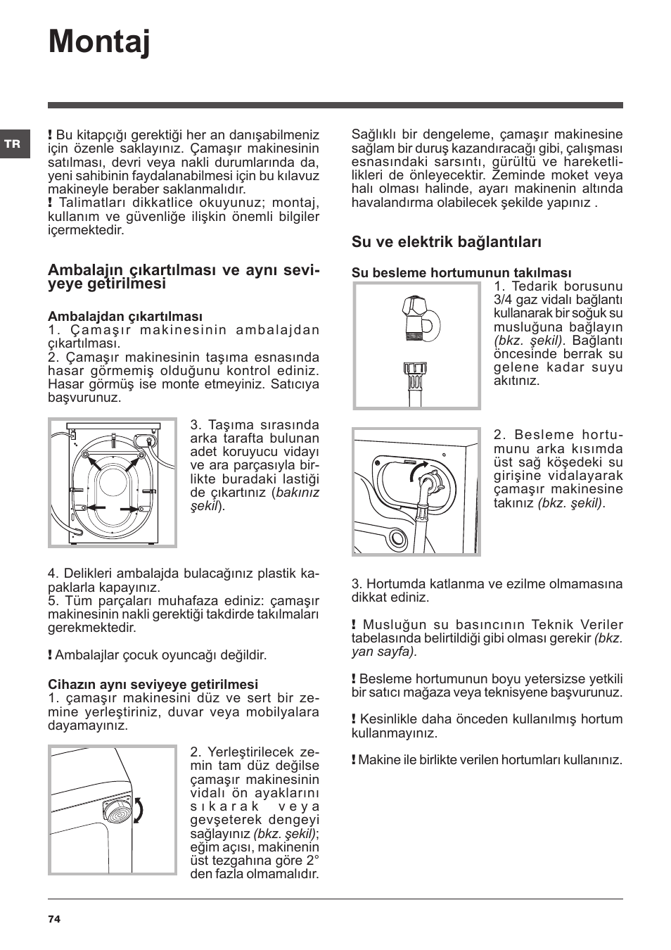 Montaj | Indesit IWC-71283-C-ECO-EU User Manual | Page 74 / 84