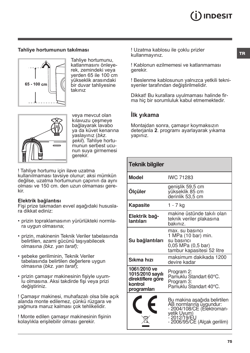 Indesit IWC-71283-C-ECO-EU User Manual | Page 75 / 84